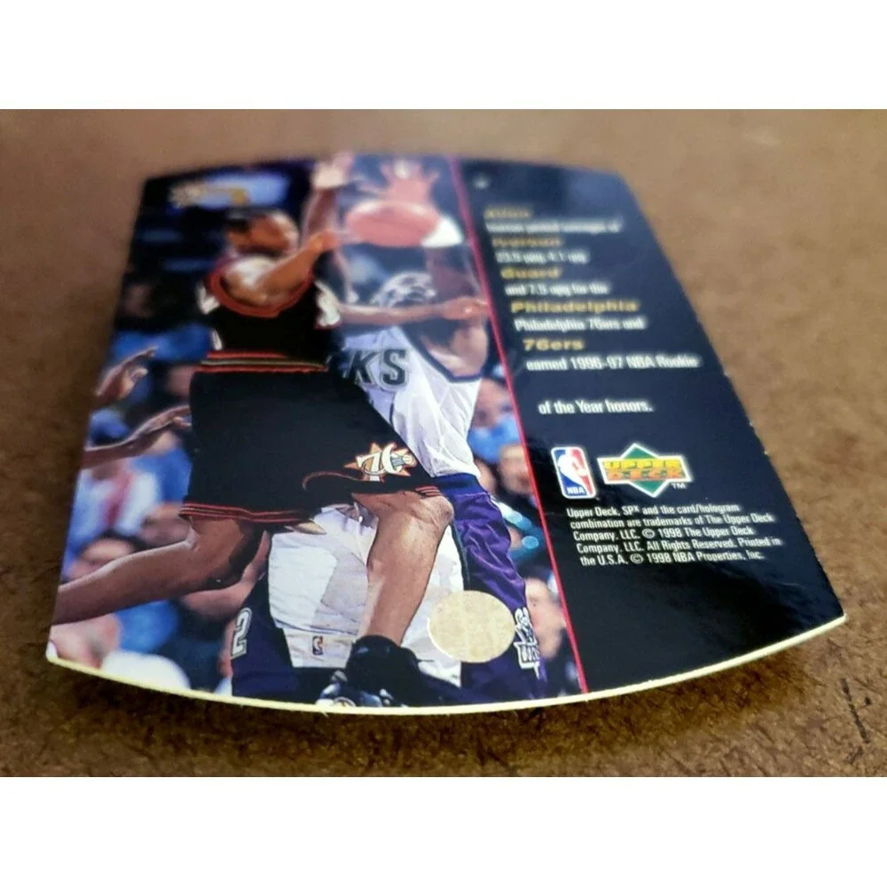 1997-1998 Upper Deck SPx ALLEN IVERSON NBA Die-Cut Basketball Card #30 76ERS HOF